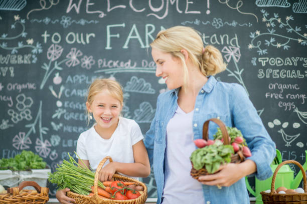 istock Mom And Daughter At Market 955728320