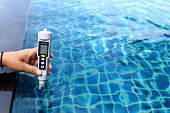 Resort Private pool has weekly check maintenance test, Salt Meter Level
