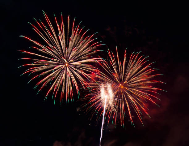 istock Abstract colored firework background used for overlay new year festival. 955729960