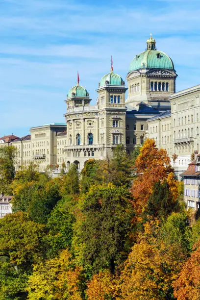 The Federal Palace (1902), Parliament Building housing the Swiss Federal Assembly  and the Federal Council,  Bern, Switzerland