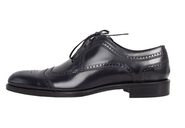 istock Classic male black leather shoes isolated 955732674