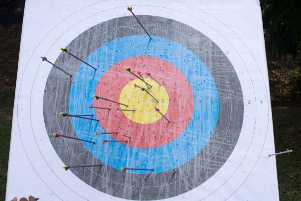 istock Archery target with arrows on it. Success concept 955736392