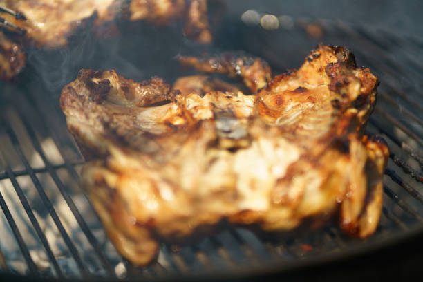 Enjoying the UK summer and eating bbq food outside with the family