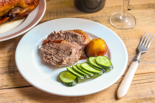 istock Homemade Roast Duck and wine in a glasses. 955752400