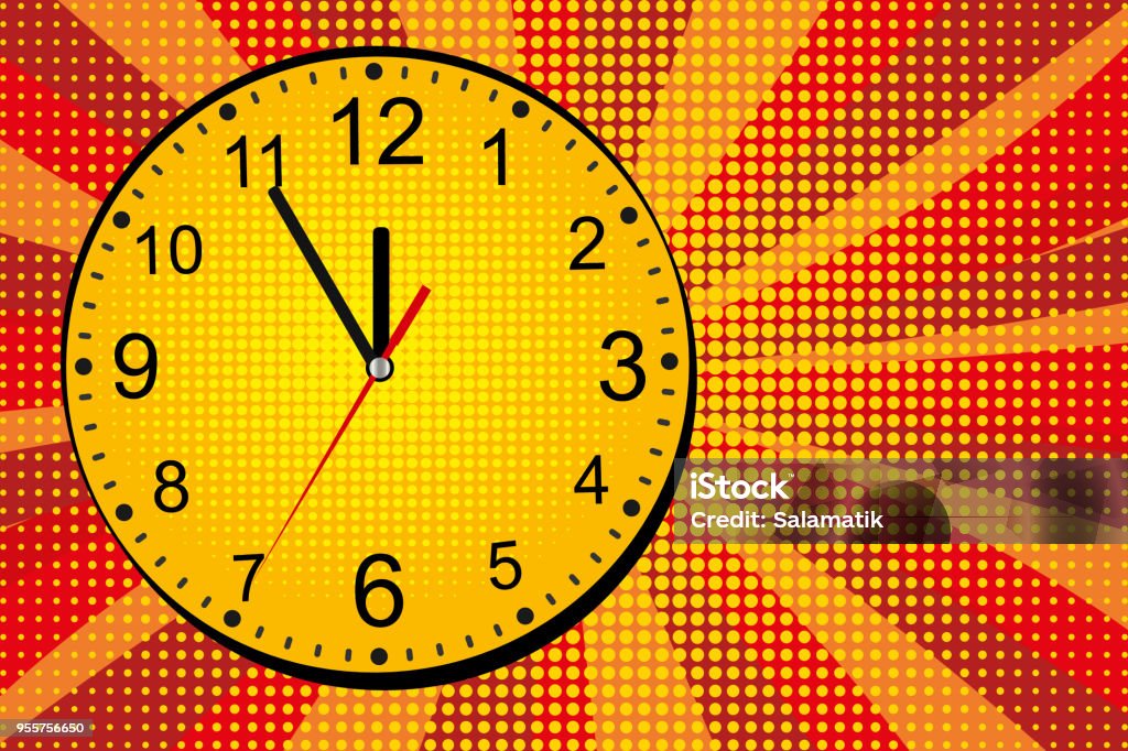 Clock Ringing Comic Alarm Clock Ring Comic Book Pop Art Retro Comic Yellowred Cartoon ...