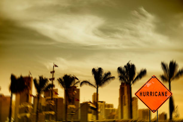 istock Hurricane Road Sign, Miami. 955765130