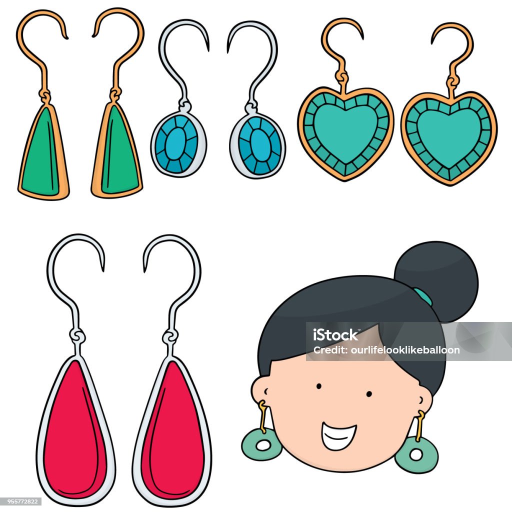 earrings vector set of earrings Adult stock vector