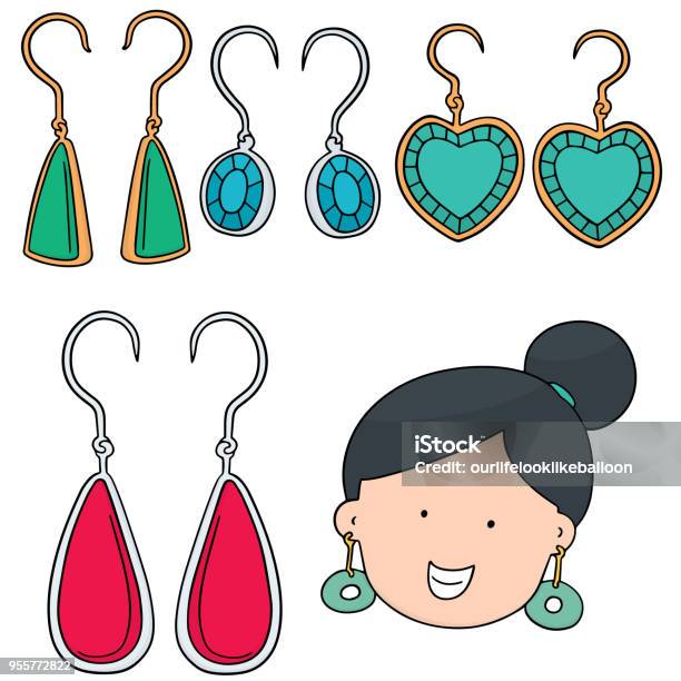 Earrings Stock Illustration - Download Image Now - Adult, Art, Beauty