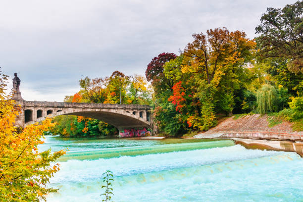 istock autumn landscape by Isar river in Munich 955773094