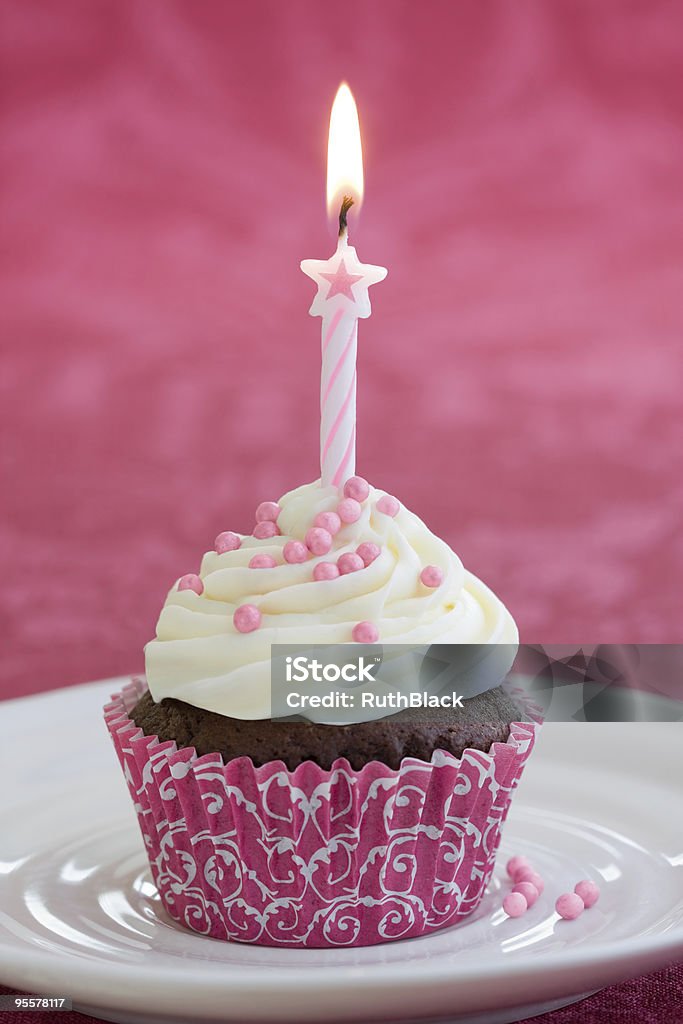 Birthday cupcake  Baked Stock Photo