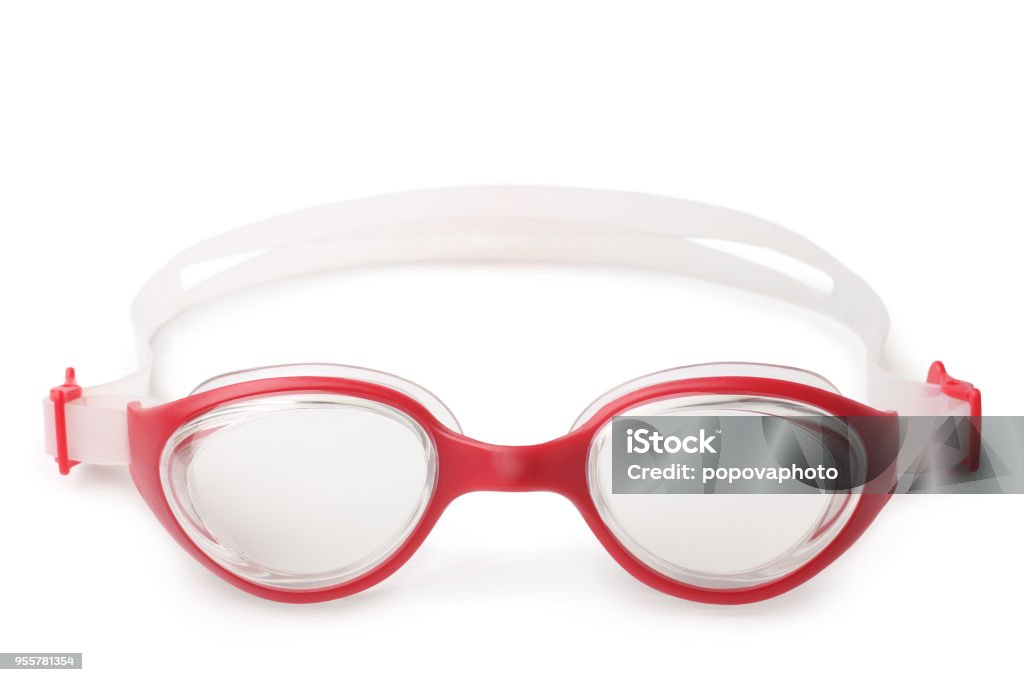 Glasses for swimming Glasses for swimming on white background Lightweight Stock Photo