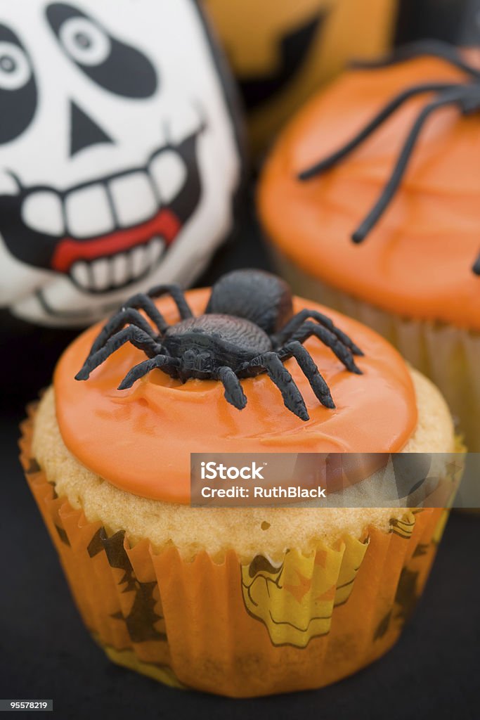 Halloween cupcakes  Baked Stock Photo