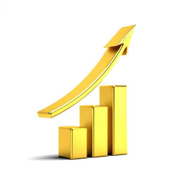 istock Business Finance Graph Bar Gold Color. 3D Rendering Illustration 955787888