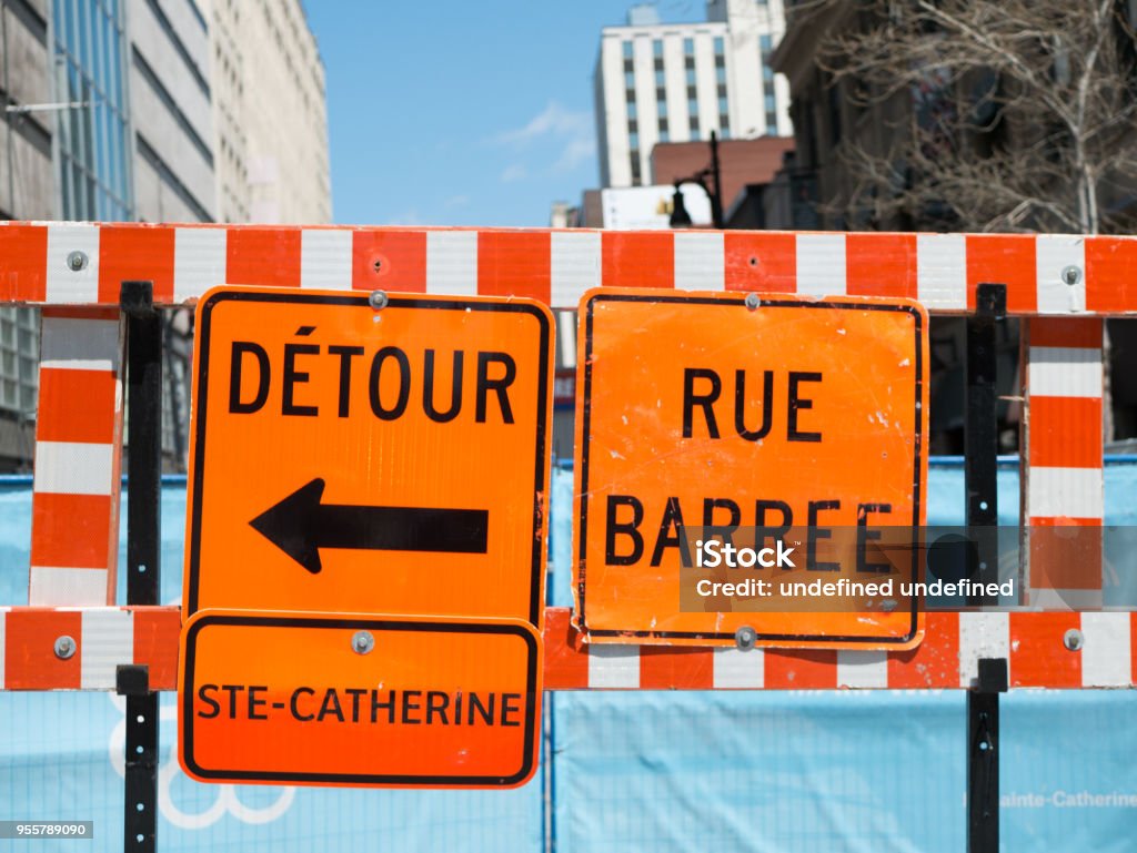 The Streets Of Montreal Are Clogged With Endless Roadwork. Montréal Stock Photo