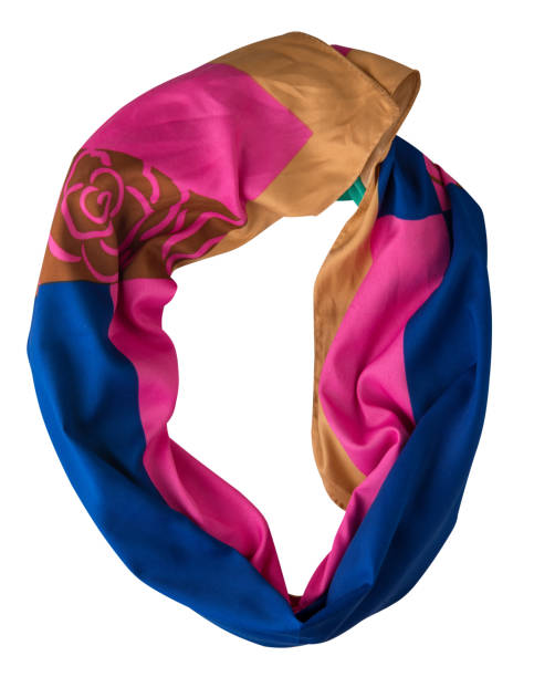 istock scarf summer. multicolored scarf. Scarf top view 955789318