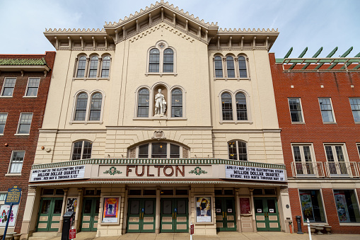 Lancaster, PA, USA - May 5, 2018: The Fulton Opera House is a historic 18th century theatre still in use today.