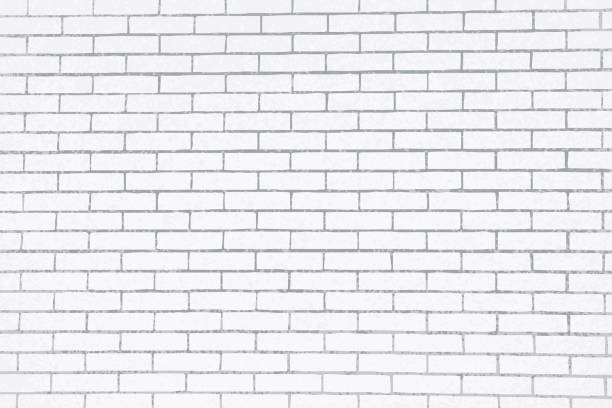 수직 벡터 현실적인 흰색 벽돌 벽 배경입니다. 직사각형 포맷 - abstract aging process backgrounds brick stock illustrations