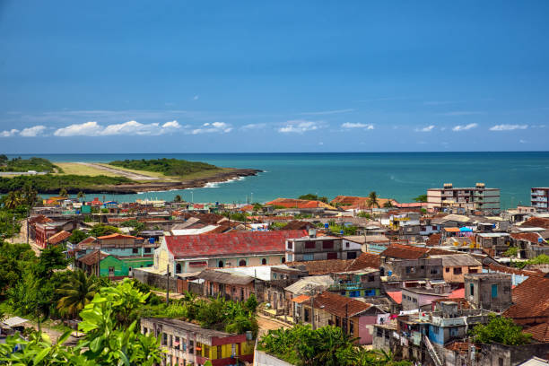 Baracoa, Cuba overview over the ocean Baracoa, Сuba - May 30, 2015: Overview of the ocean from the hills of Baracoa, Cuba baracoa stock pictures, royalty-free photos & images