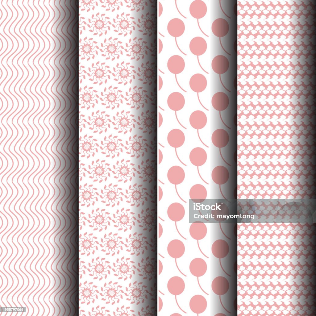 White Andf Pink Pattern Pink And White Patterns Stock Illustration - Download Image Now ...