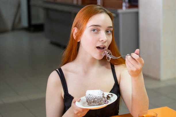 girl is eating