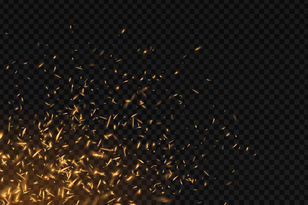 Vector realistic isolated fire effect for decoration and covering on the transparent background. Concept of sparkles, flame and light. Vector realistic isolated fire effect for decoration and covering on the transparent background. Concept of sparkles, flame and light. Bang stock illustrations