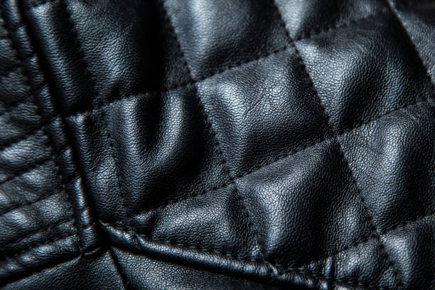 istock Closeup of a black leather texture background 955827840