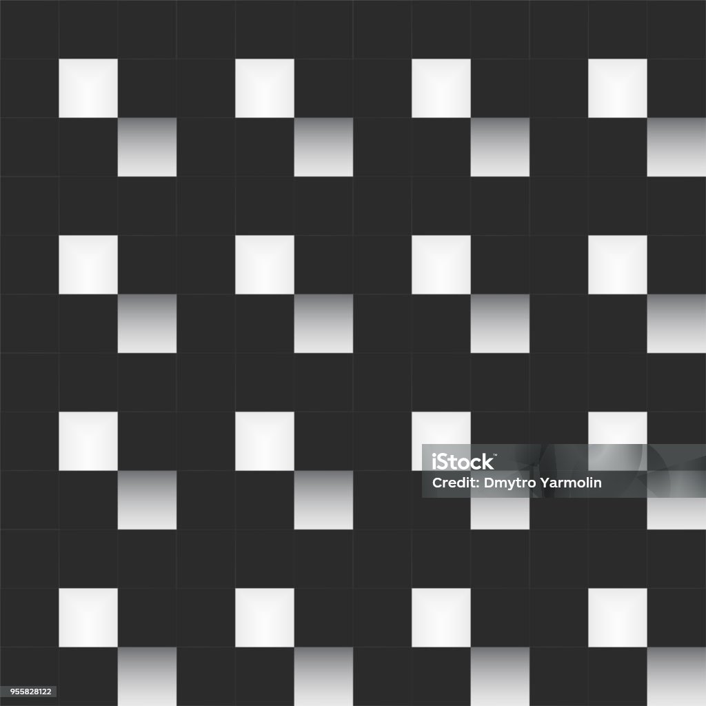 Geometric Square Pattern Abstract Monochrome Seamless Pattern Vector ...