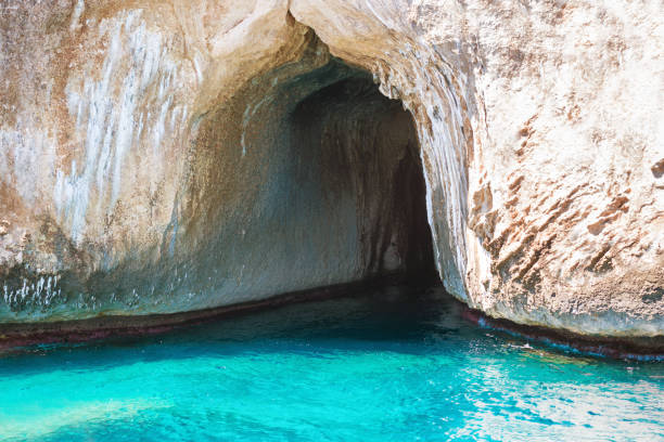 Big sea cave in the mediterranean coast. Sardinia, Italy.