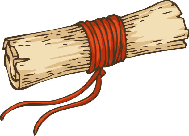 винтажный свиток с красной веревкой - parchment vellum backgrounds old paper stock illustrations