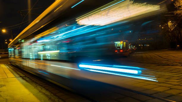 istock movement of trams on the tram circle 955840768