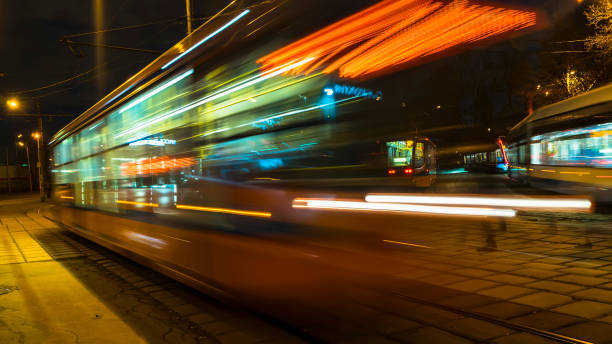 istock movement of trams on the tram circle 955840770