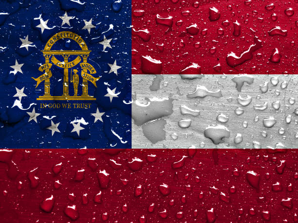 istock flag of Georgia with rain drops 955843856
