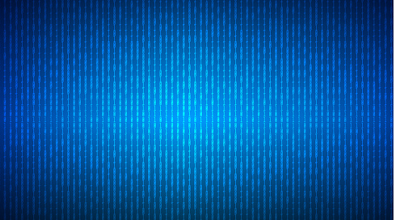 Abstract Stream Of Binary Matrix Code On Blue Screen Binary Computer ...