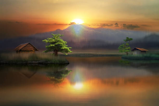 istock Silent morning at the beautiful lake 955845578