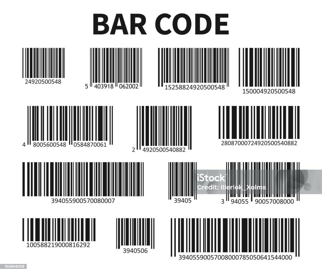 Bar Code Set Vector Universal Product Scan Code Stock Illustration ...