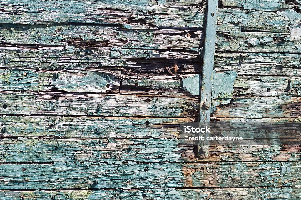 Peeling pain on side of old boat; texture and color  Abandoned Stock Photo