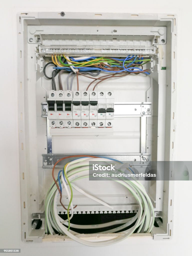 Switch Inside Panel Electric Installation Inside Switch Board Cabinet Stock Photo ...