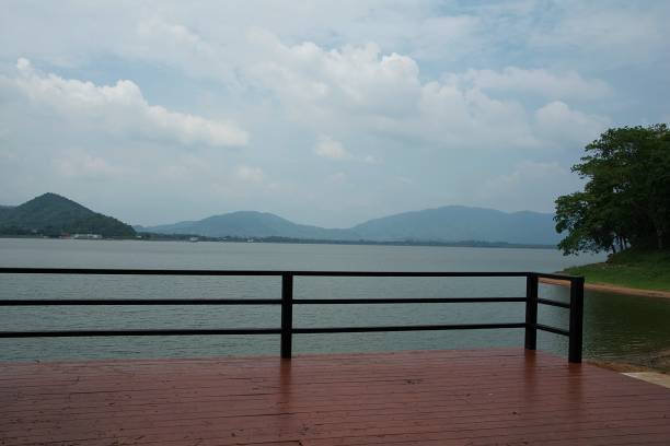 istock Terrace, water and mountain 955851642