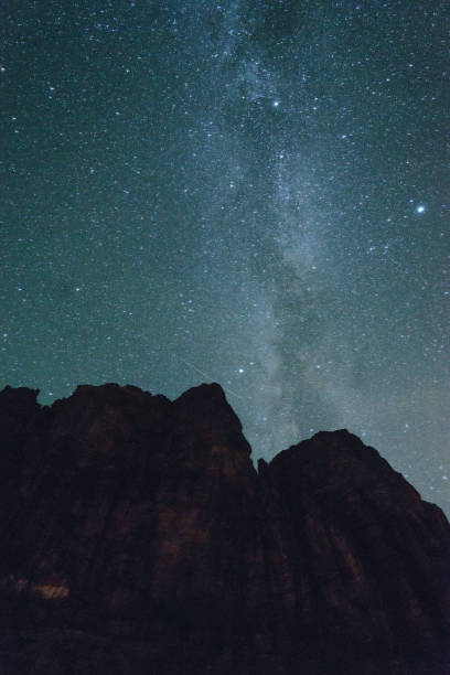 Zion National Park with Milky way stock photo