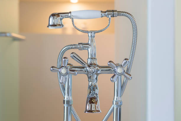istock Close-up Metal shower head 955855536