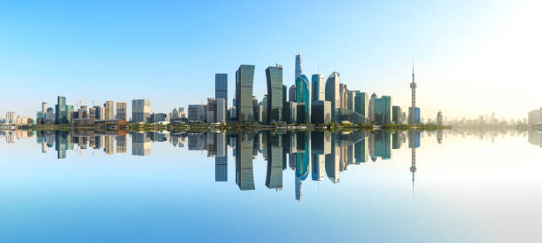 istock beautiful shanghai city skyline at sunset 955863994