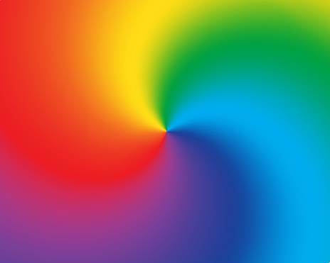 Swirl radial gradient rainbow background. Vector illustration.