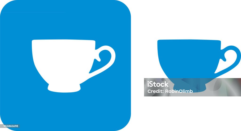 Blue Teacup Icons 7 Vector illustration of two blue teacup icons. Tea Cup stock vector