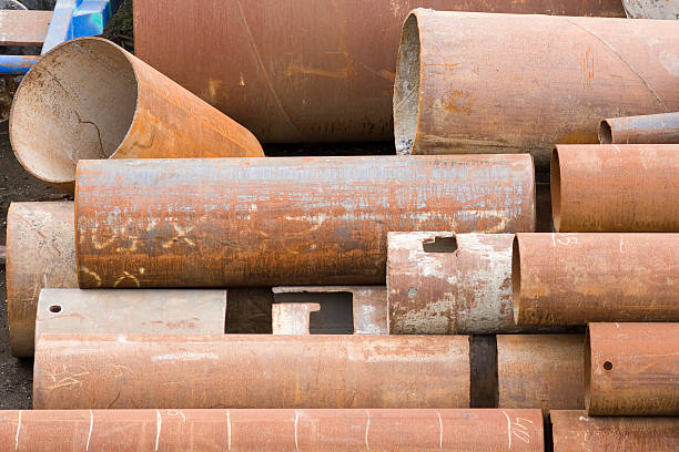 metal scraps pressed into blocks for recycling