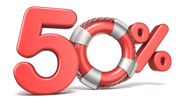 istock Life buoy 50 percent sign 3D 955869190