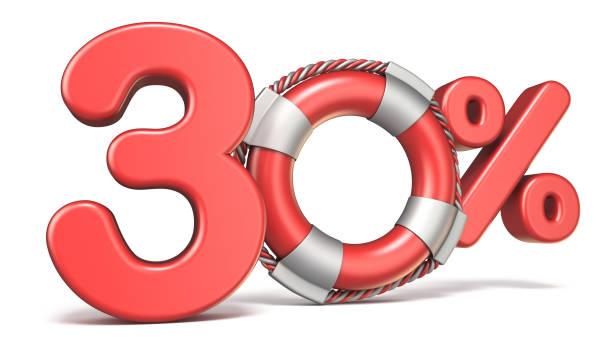istock Life buoy 30 percent sign 3D 955869202