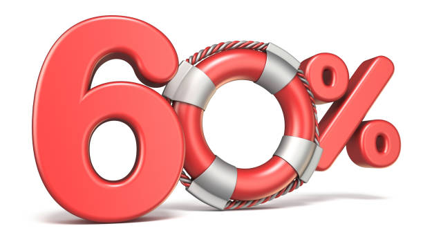 istock Life buoy 60 percent sign 3D 955869238