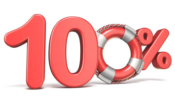 istock Life buoy 100 percent sign 3D 955869276