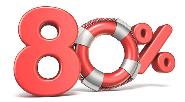istock Life buoy 80 percent sign 3D 955869280