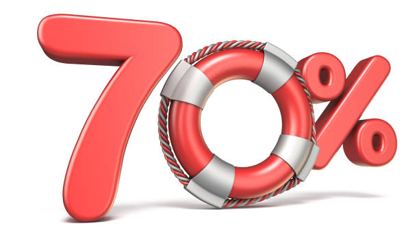 istock Life buoy 70 percent sign 3D 955869282